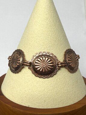 Sunrise Copper Concho Bracelet 7” Southwest Navajo Native American Style 13.7gr